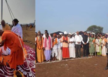 गोरबंजारा कुंभात राष्ट्रभक्तीचा जागर; महामंडलेश्वर अखिलेश्वरानंद यांच्या हस्ते ध्वजारोहण