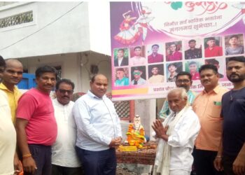 आद्यकवी महर्षी वाल्मीक ऋषीं जयंती गर्जना शाखा तर्फे उत्साहात साजरी