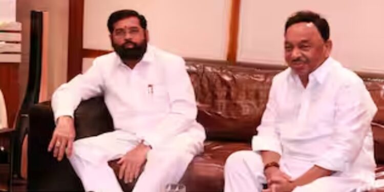 वर्षा बंगल्यावर खलबत ; नारायण राणे मुख्यमंत्री एकनाथ शिंदेच्या भेटीला