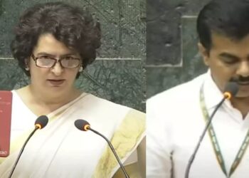 प्रियंका गांधींसह रवींद्र चव्हाण यांनी घेतली खासदारकीची शपथ